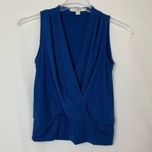 Boston Proper blue sparkle sleeveless shirt